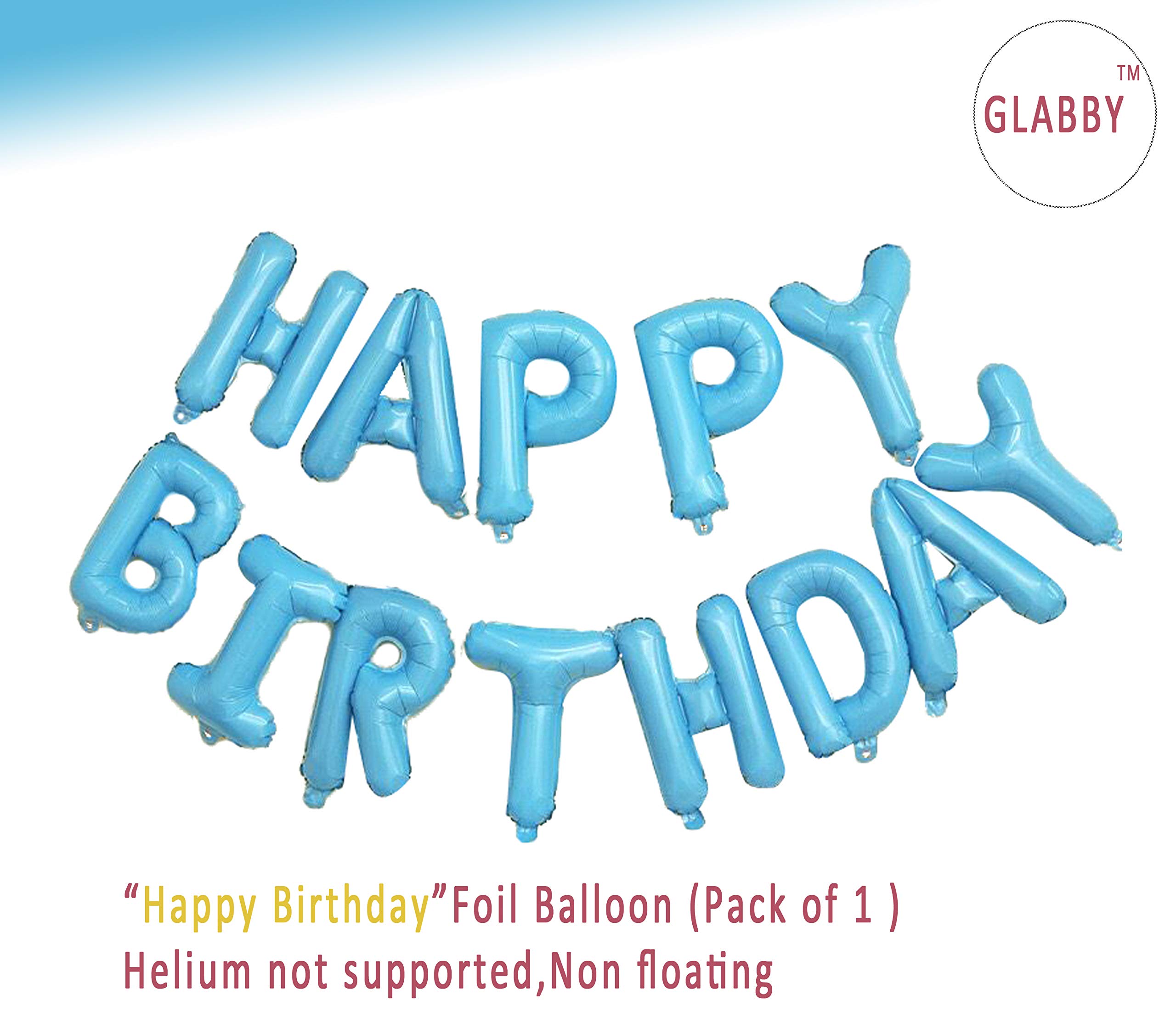 Happy Birthday Balloons Decorations - Light Blue & Gold Birthday Party Supplies for Kids, Boys & Girls | Baby Shower, Graduation, Anniversary Celebration Decor