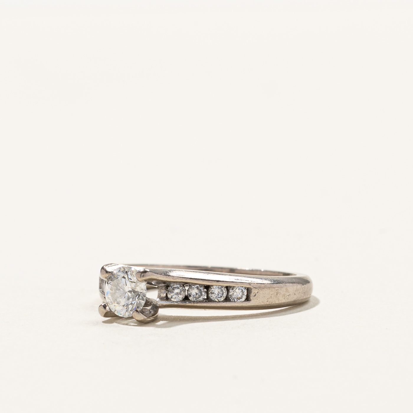 Solitaire Diamond Ring with Accent Stones | 0.48 Carat Total Weight | Size 5 | Perfect for Engagement, Wedding & Anniversary Gifts
