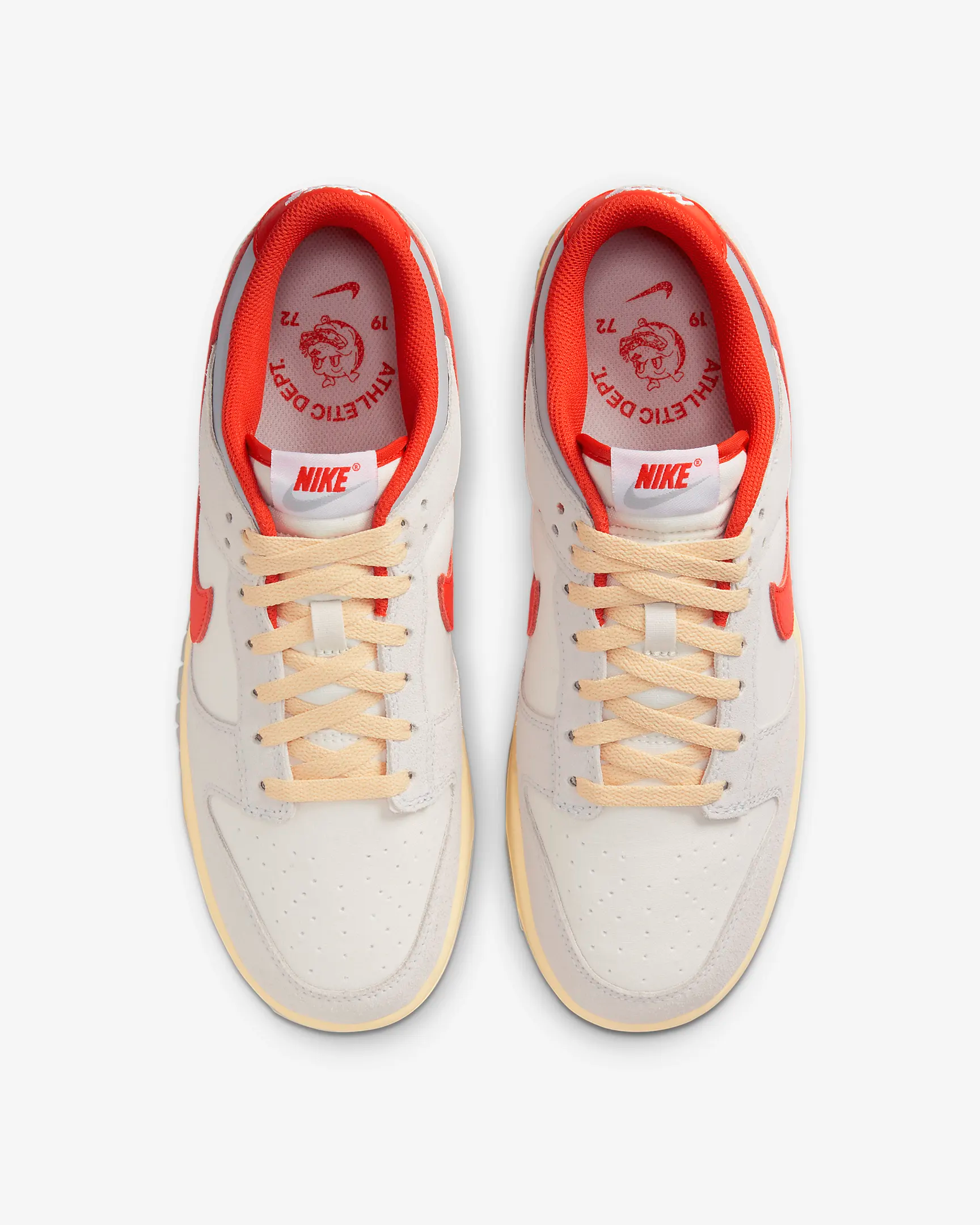 Nike Men's Dunk Low Sneakers - Sail/Photon Dust/Light Smoke Grey/Picante Red | Casual & Streetwear Basketball Shoes for Men | Perfect for Everyday Wear, Gym & Urban Fashion