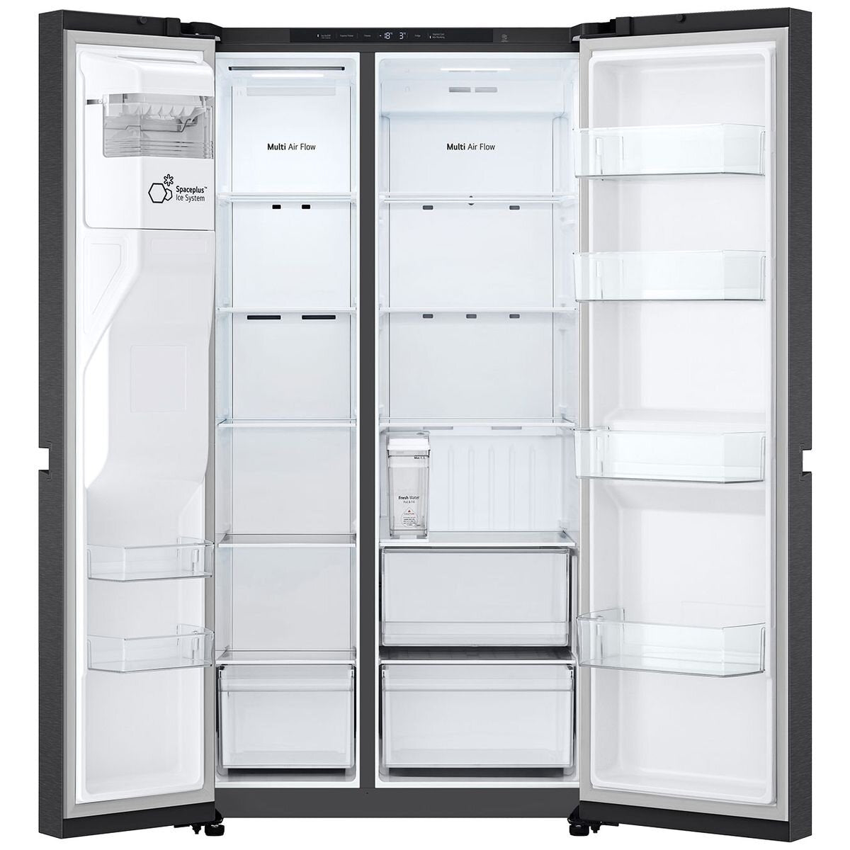 LG 625L Side by Side Refrigerator with Non-Plumbed Ice and Water Dispenser - Matte Black (GS-N599MBL) - Perfect for Modern Kitchens and Large Families