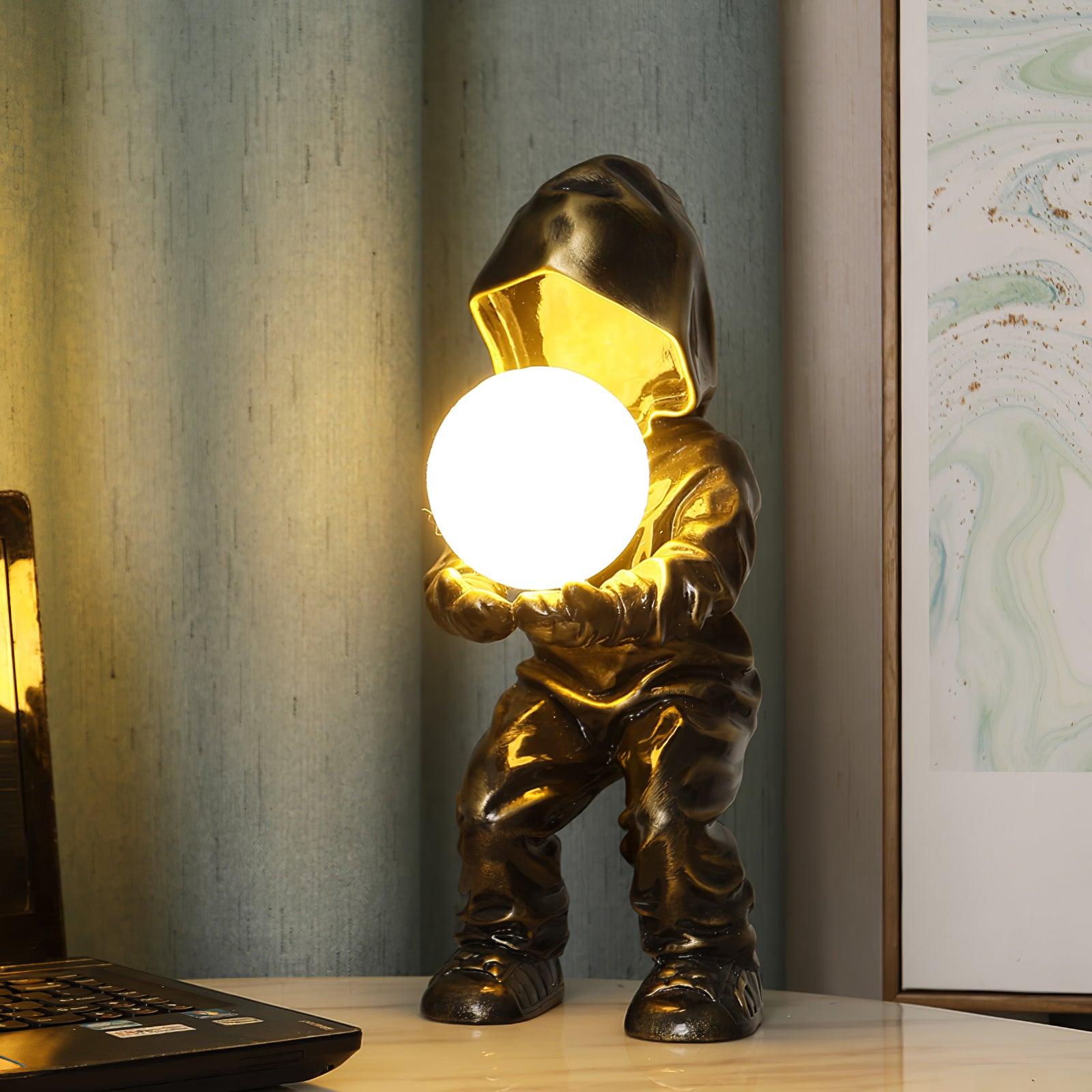 Hacker Planet Table Lamp - Modern LED Night Light for Bedroom, Living Room, Office - Space-Themed Decorative Lighting for Kids & Adults