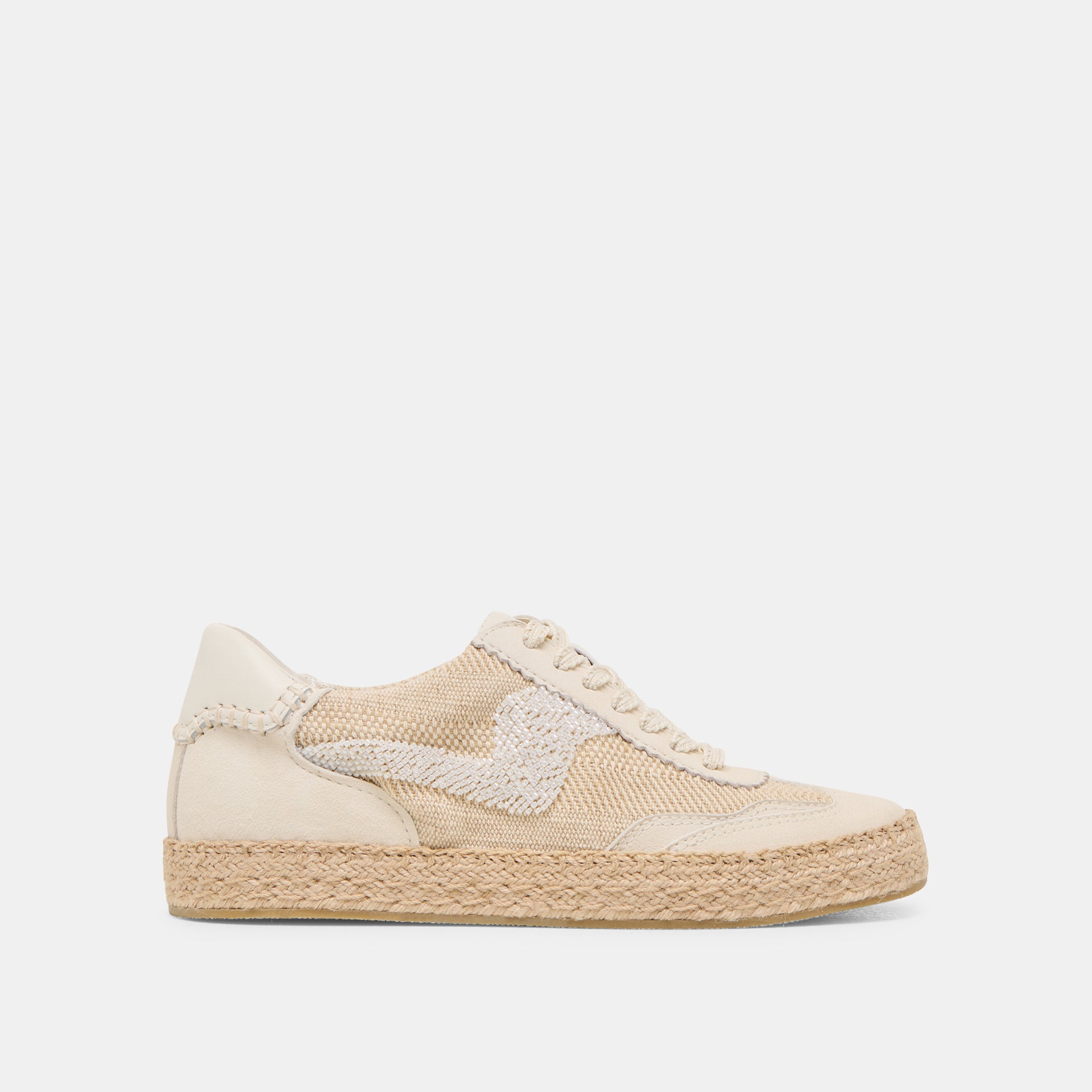 Notice Women's Beaded Espadrille Sneakers - Natural Multi Burlap Fabric - Comfortable Casual Shoes for Summer, Beach & Boho Fashion