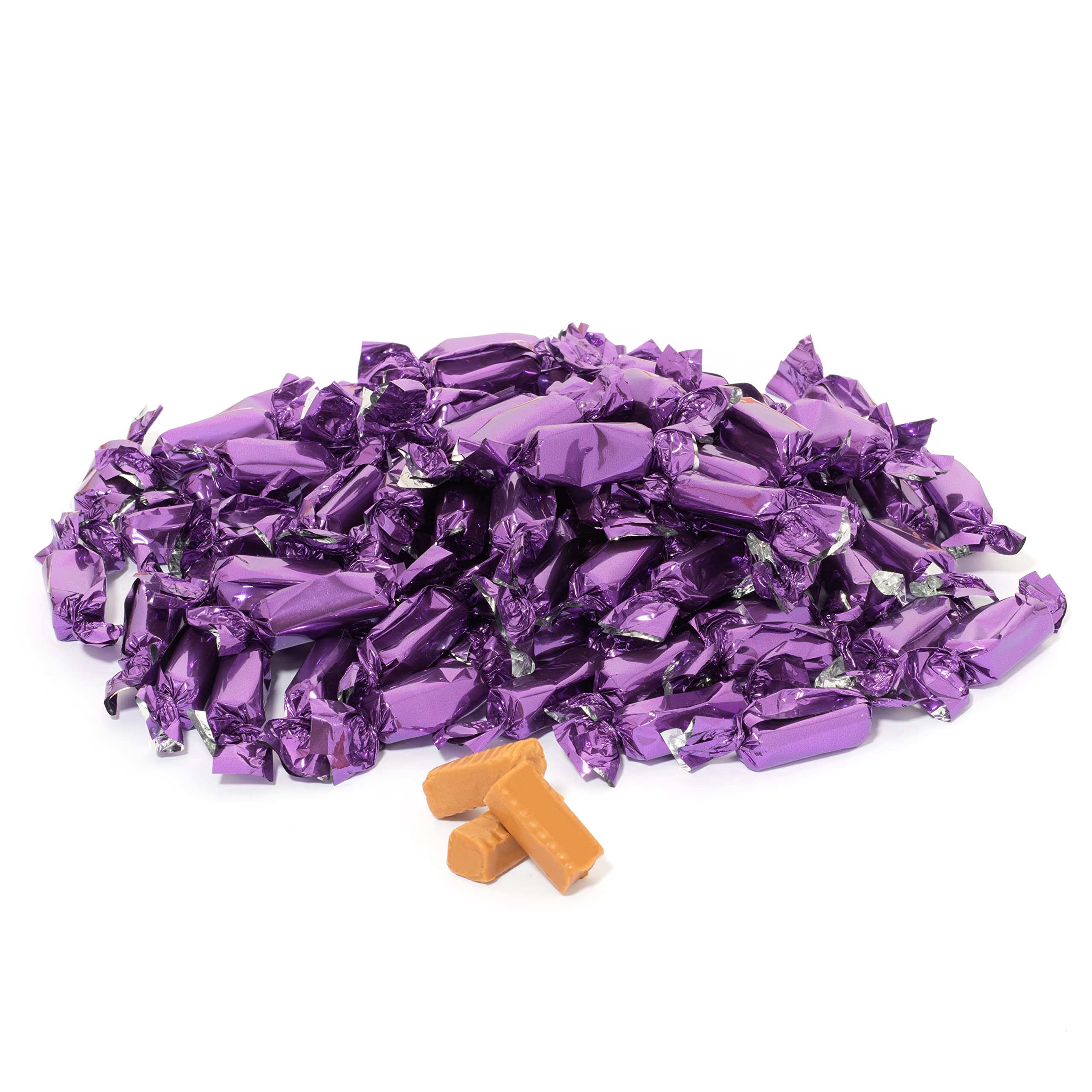 Premium Individually Wrapped Purple Toffee Milk Caramel Candies - 2 Pound Bag (Approx. 190 Pieces) - Perfect for Halloween Treats, Party Favors & Gift Baskets