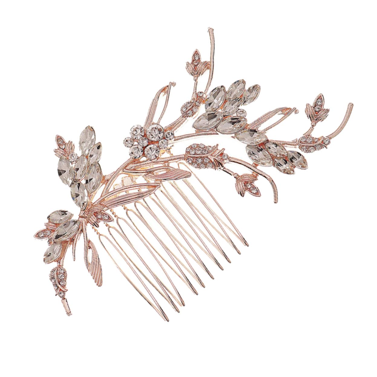 FOMIYES 3-Piece Rhinestone Hair Clips Set - Elegant Crystal Bridal Hair Accessories for Weddings, Alloy Hairpins with Leaves Design - Perfect for Brides, Prom, Parties & Special Occasions