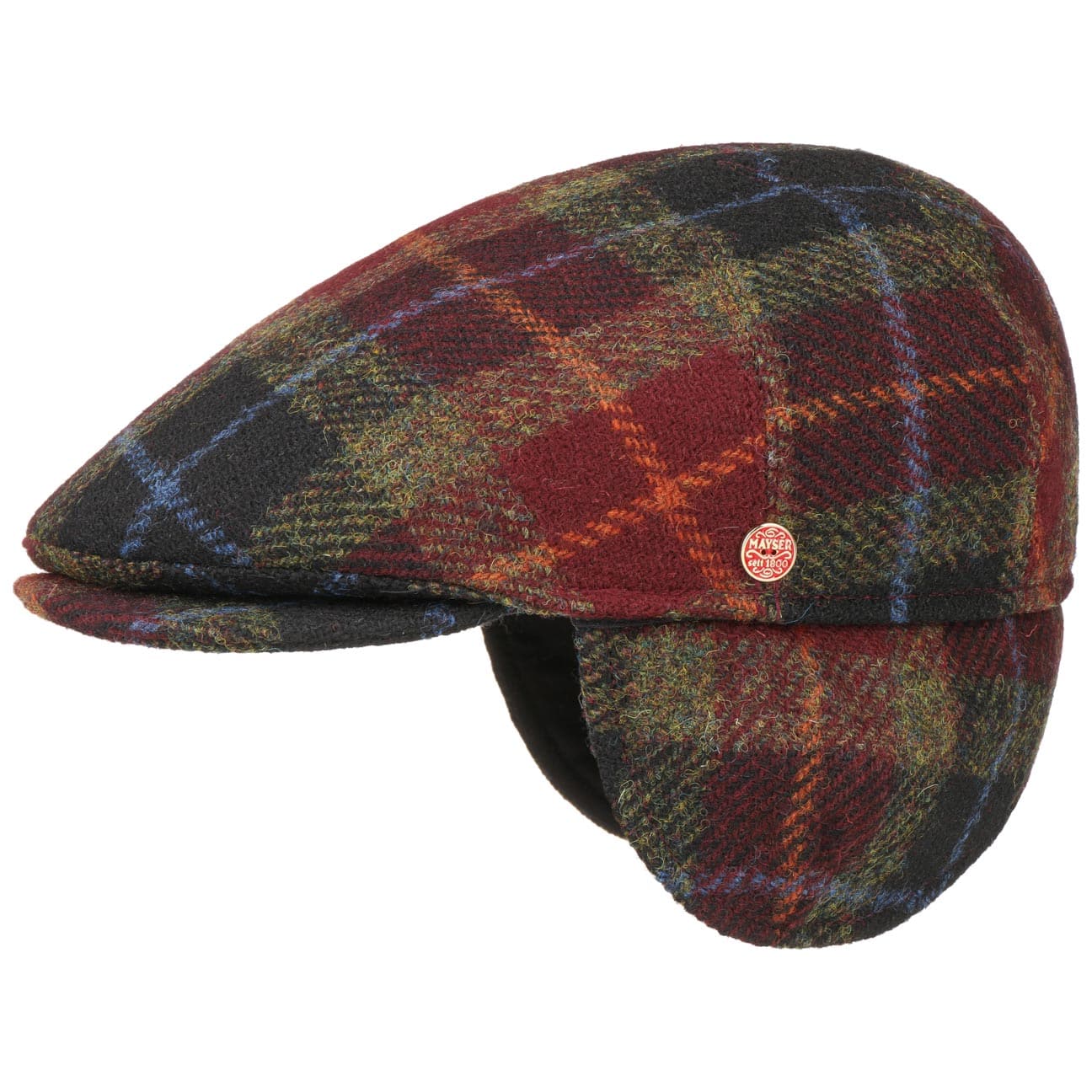 Simon Harris Tweed Flat Cap by Mayser - Classic Wool Newsboy Hat for Men | Vintage Style Driving Cap for Outdoor Activities & Casual Wear