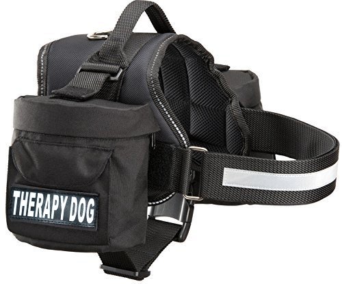**Therapy Dog Harness with Removable Saddle Bag & 2 Patches – Adjustable Travel Carrier for Small to Medium Dogs – Perfect for Walking, Hiking & Outdoor Adventures – by Doggie Stylz**