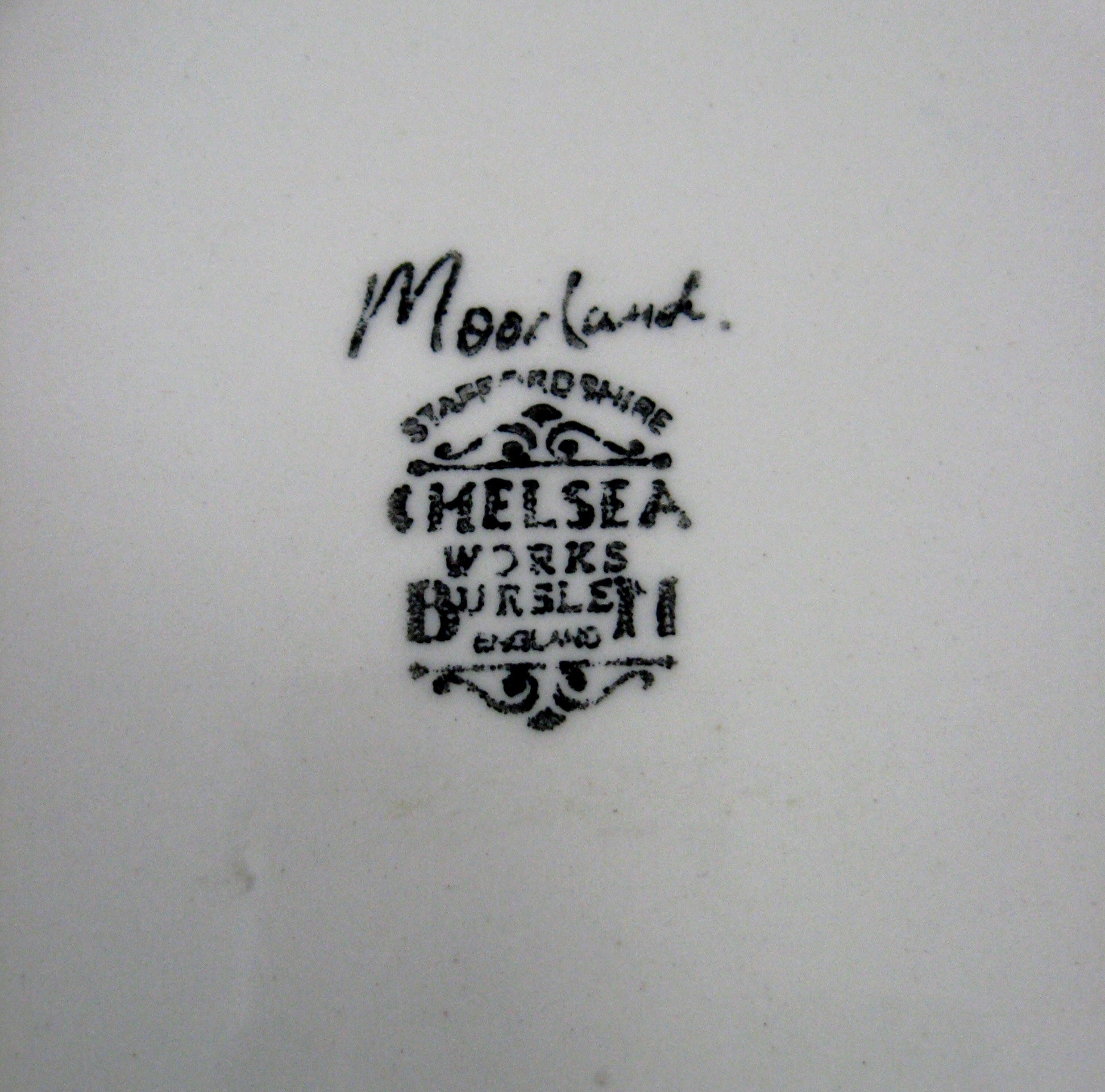 **Vintage Moorland Ironstone Plate Hand-Painted Hearts Chelsea 1988-1992 - Elegant Salad & Luncheon Dish for Farmhouse Dining & Collectible Display**
