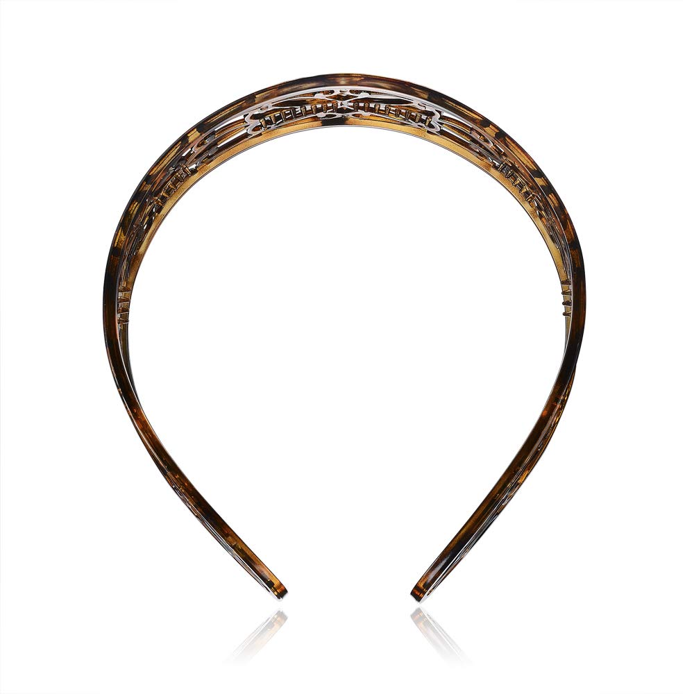 Minihope Women's Fashion Headbands - Soft Stretch Hair Accessories for Girls & Women, Black & Brown Set of 2 - Perfect for Workouts, Yoga, and Everyday Style