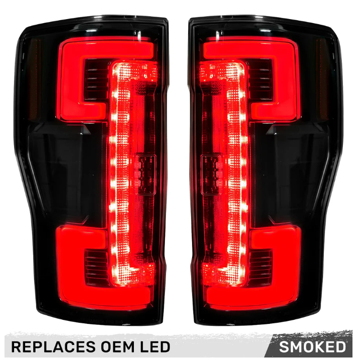 Ford Super Duty 2020-2022 LED Tail Lights - Smoked OLED Replacement for OEM - Perfect for Off-Roading & Night Driving