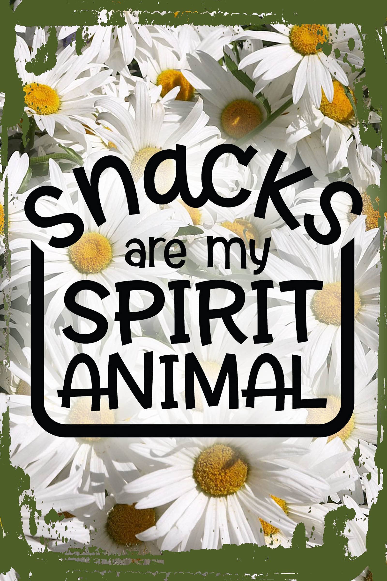 Funny Daisy Flower Wall Art - Snack Lover Gift for Home & Office Decor