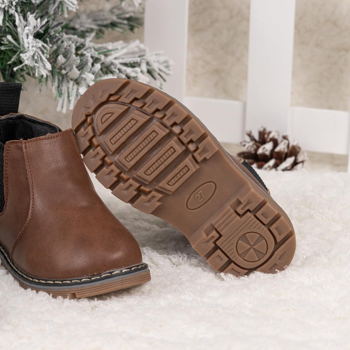 **Miamooi Toddler Girls & Boys Combat Ankle Boots - Waterproof Leather Chelsea Booties for Kids - Comfortable Outdoor Fall Shoes for Toddlers & Little Kids - Perfect for Playground, School & Winter Adventures**