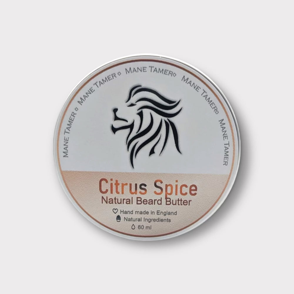 Beard Butter for Men - Citrus Spice Scent, 2oz (60ml) Natural Moisturizer & Conditioner - Perfect for Daily Grooming & Beard Care Routine