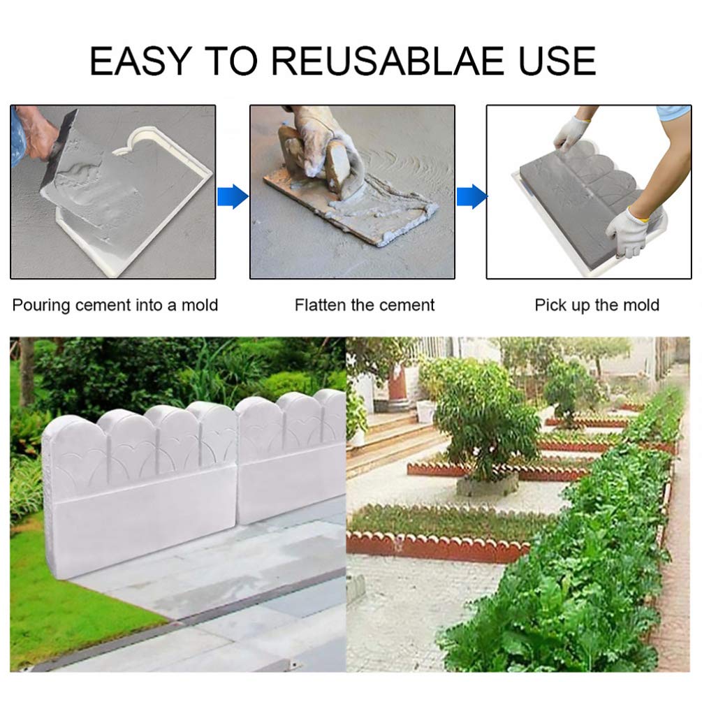 Happyyami Plastic Garden Border Mold - Easy to Use Concrete Brick Maker for DIY Landscaping, Walkways, and Patio Edging | Durable Cement Molds for Outdoor Garden Design