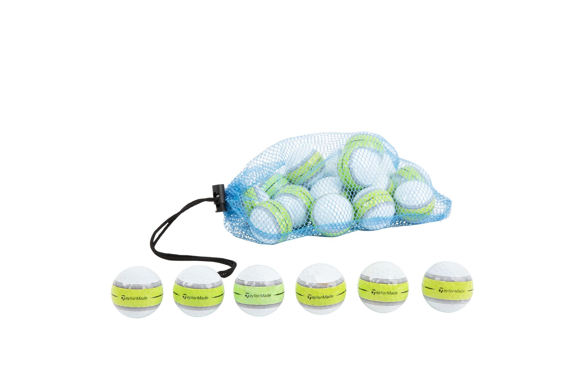 **Recycled & Used Golf Balls Mix for Taylormade Tour Response 2022 - Eco-Friendly Clean Green Golf Balls with Stripes | Includes Reusable Drawstring Bag | Perfect for Practice, Driving Range & Casual Play**