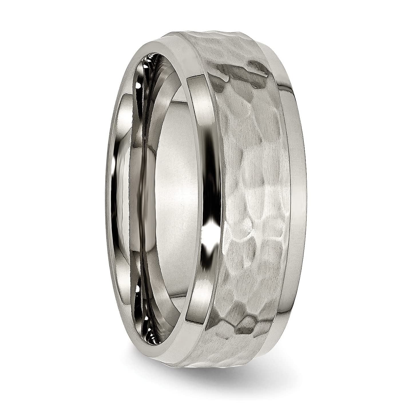 Titanium Hammered 8mm Wedding Band Ring for Men - Durable & Comfort Fit - Perfect for Engagement, Anniversary & Everyday Wear