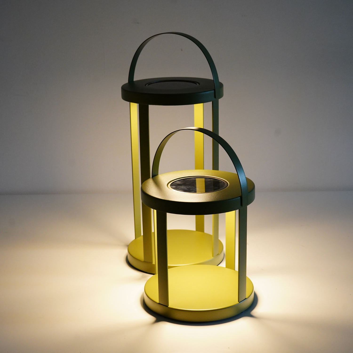 Solar-Powered LED Pillar Olive Lantern - Outdoor Garden, Patio, Pathway Lighting for Decoration & Ambiance