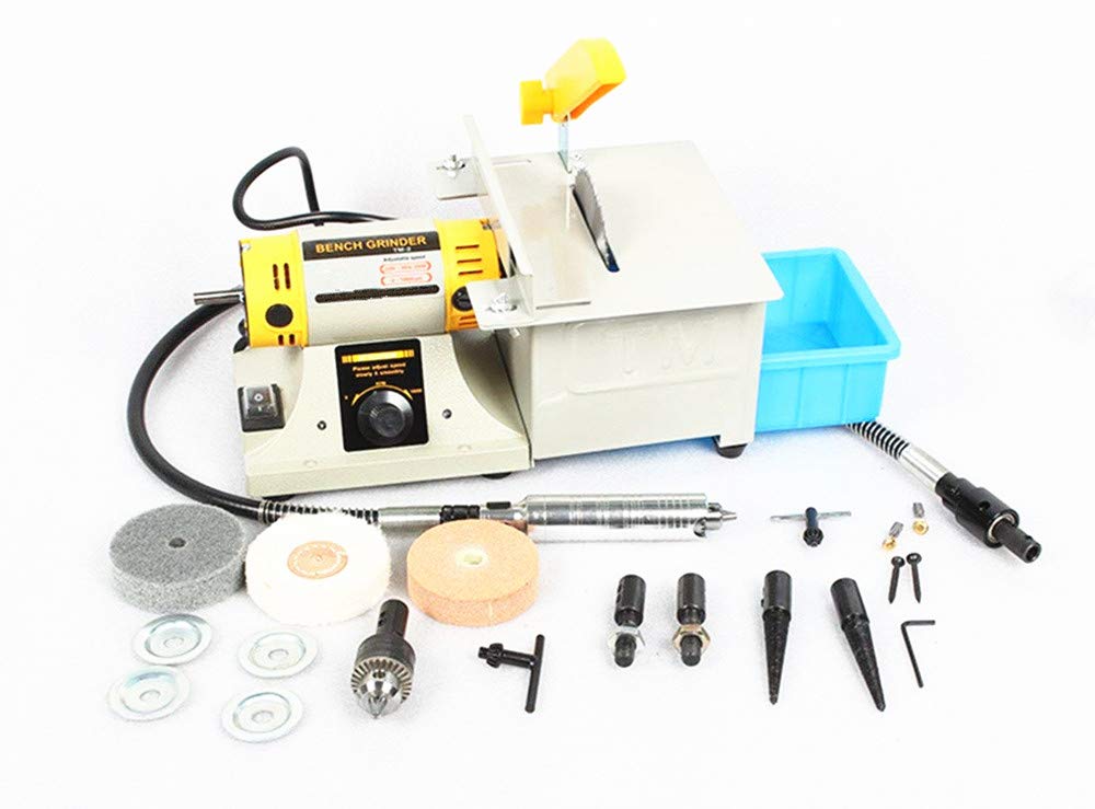 220V Multifunctional Electric Bench Lathe Machine - Grinder, Polisher & Driller for Jade, Jewelry, Woodworking & Carving | Perfect for DIY Crafts, Home Workshops & Professional Use