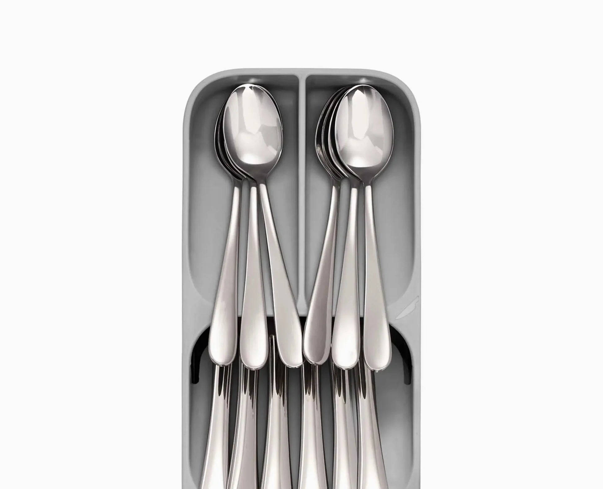 DrawerStore Compact Cutlery Organizer - 6 Compartment Kitchen Utensil Tray for Forks, Spoons & Knives - Perfect for Kitchen Drawer Organization & Storage