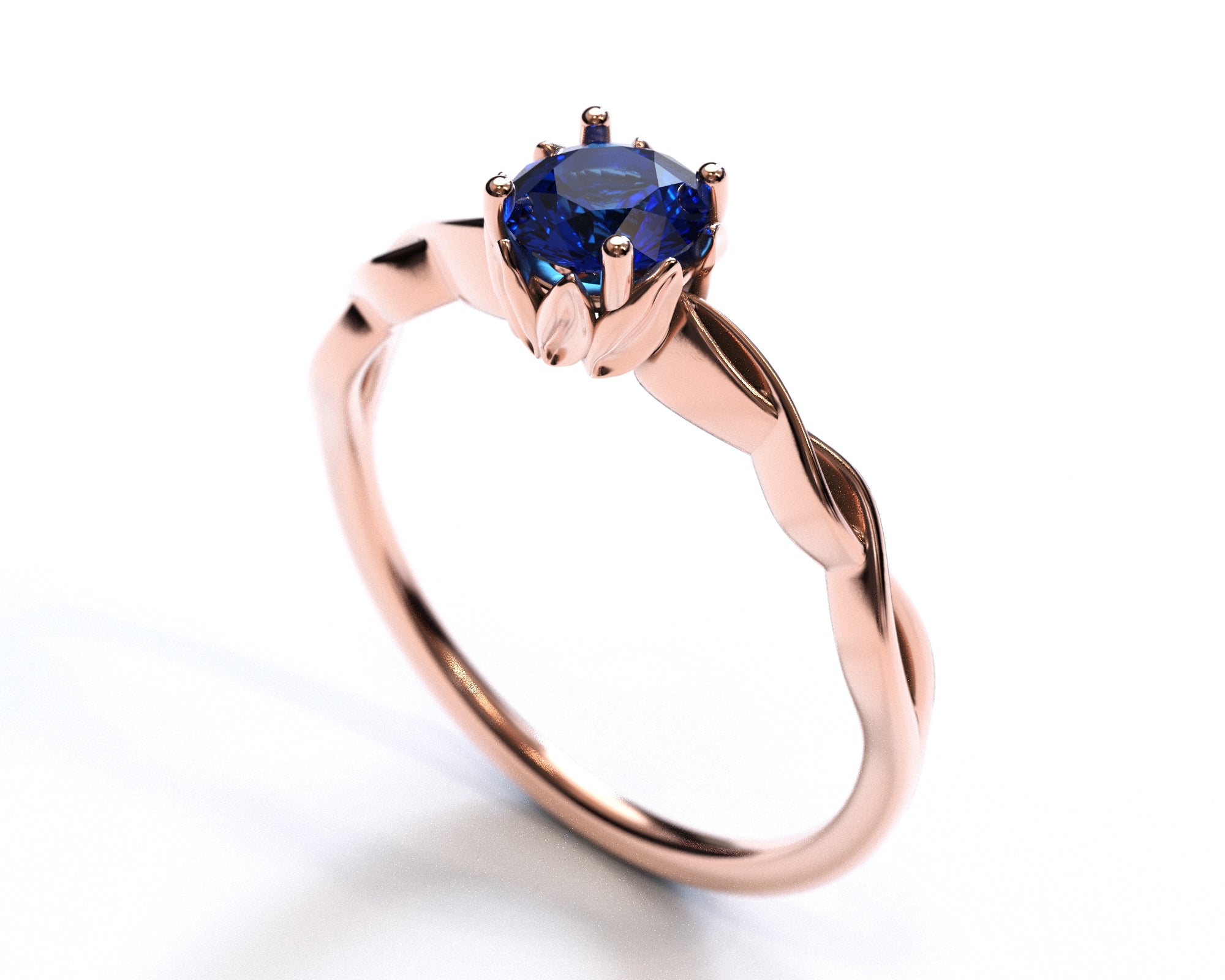 White Gold Floral Sapphire Engagement Ring for Women - Elegant Wedding & Proposal Jewelry Gift for Her