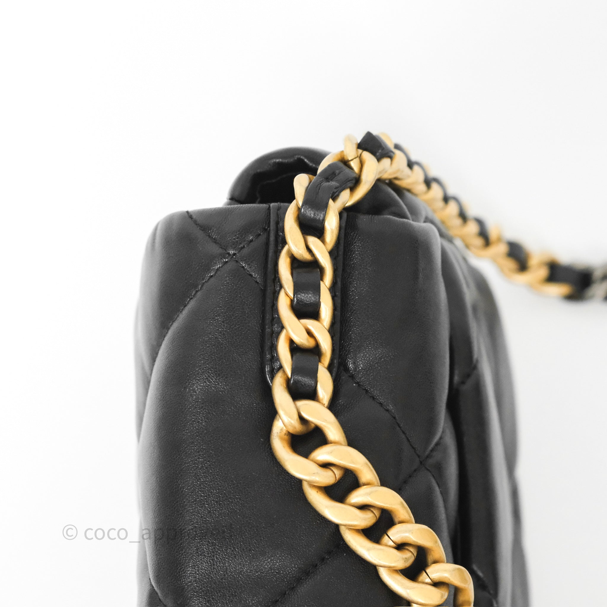 Chanel 19 Small Black Leather Flap Bag with Mixed Gold & Silver Hardware - Luxury Designer Handbag for Women, Perfect for Evening Events & Date Nights