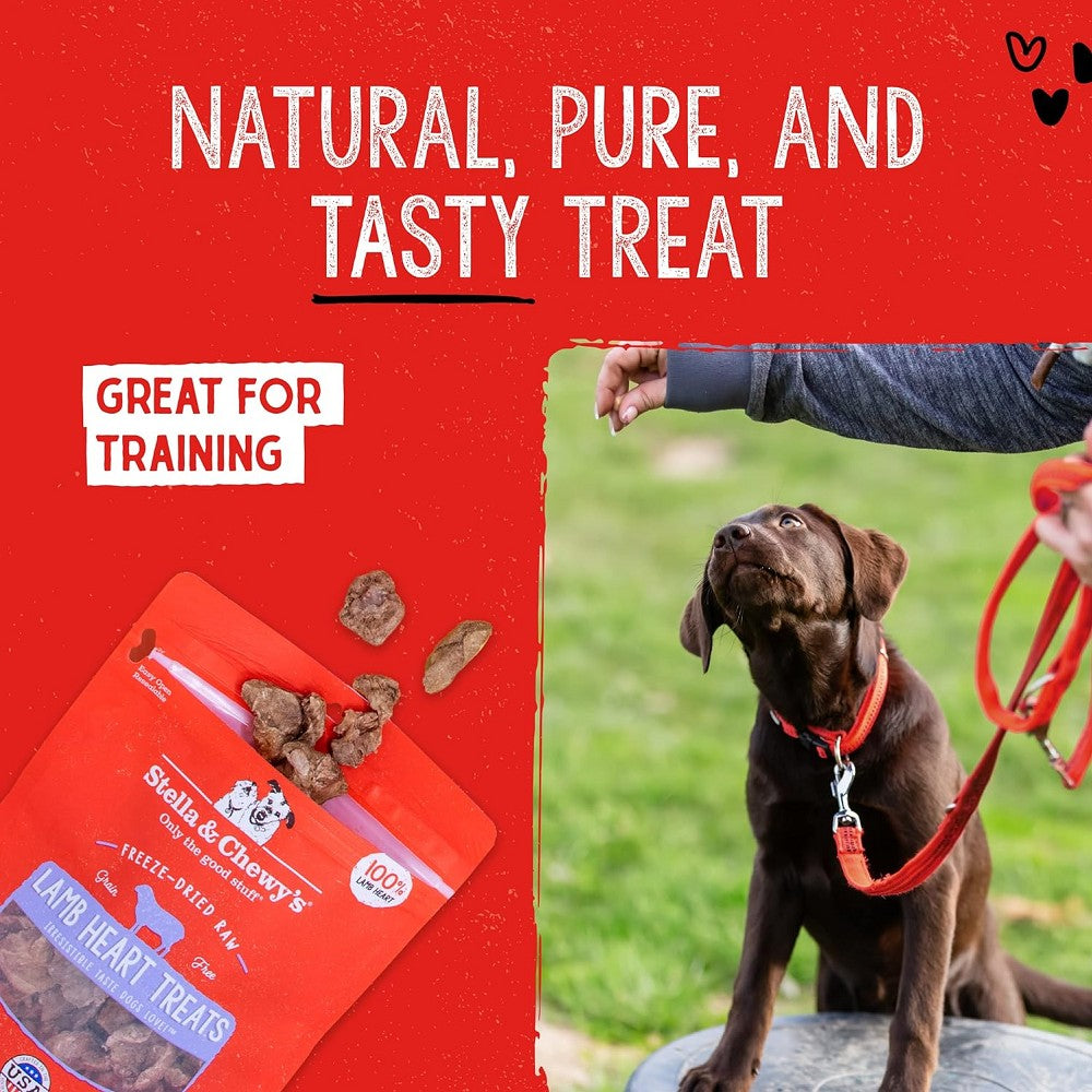 Premium Freeze Dried Lamb Heart Dog Treats - All-Natural, High-Protein Training Rewards & Dental Chews for Puppies & Adult Dogs - Perfect for Outdoor Adventures & Training Sessions