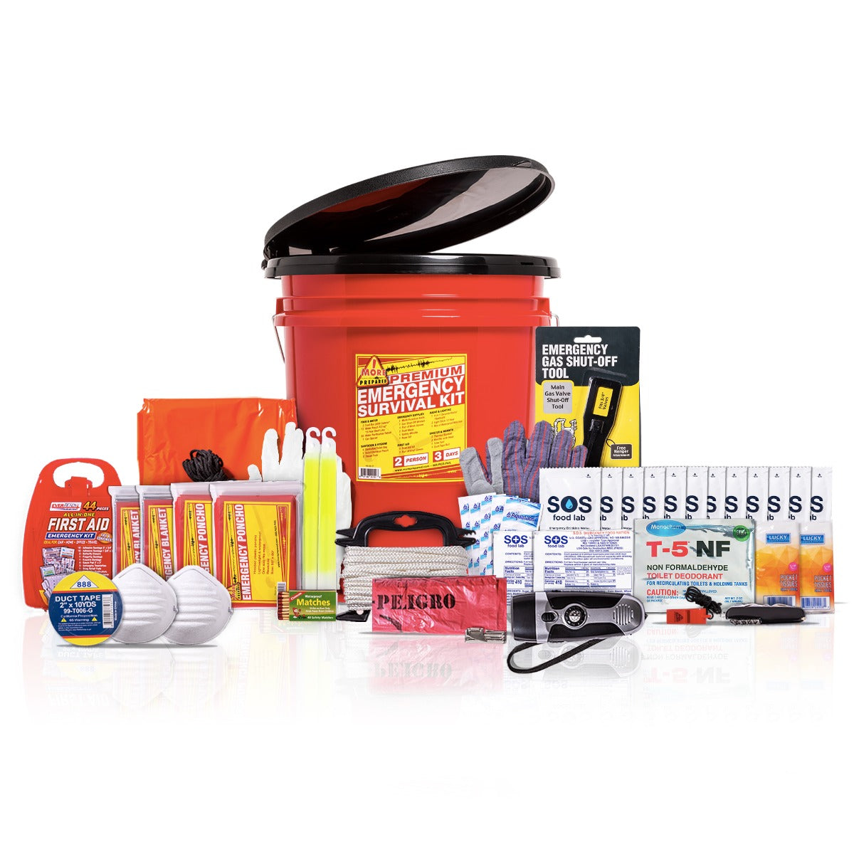 2-Person Emergency Survival Kit with Premium Seat - Essential for Home, Camping, and Outdoor Adventures
