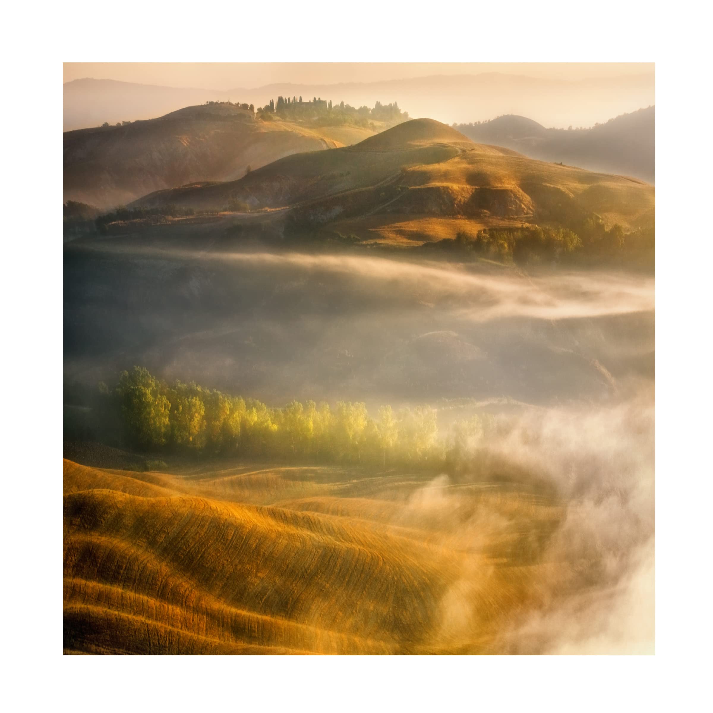 Trademark Fine Art 'Mists' Canvas Wall Art by Krzysztof Browko - Modern Abstract Landscape Painting for Living Room, Bedroom & Office Decor