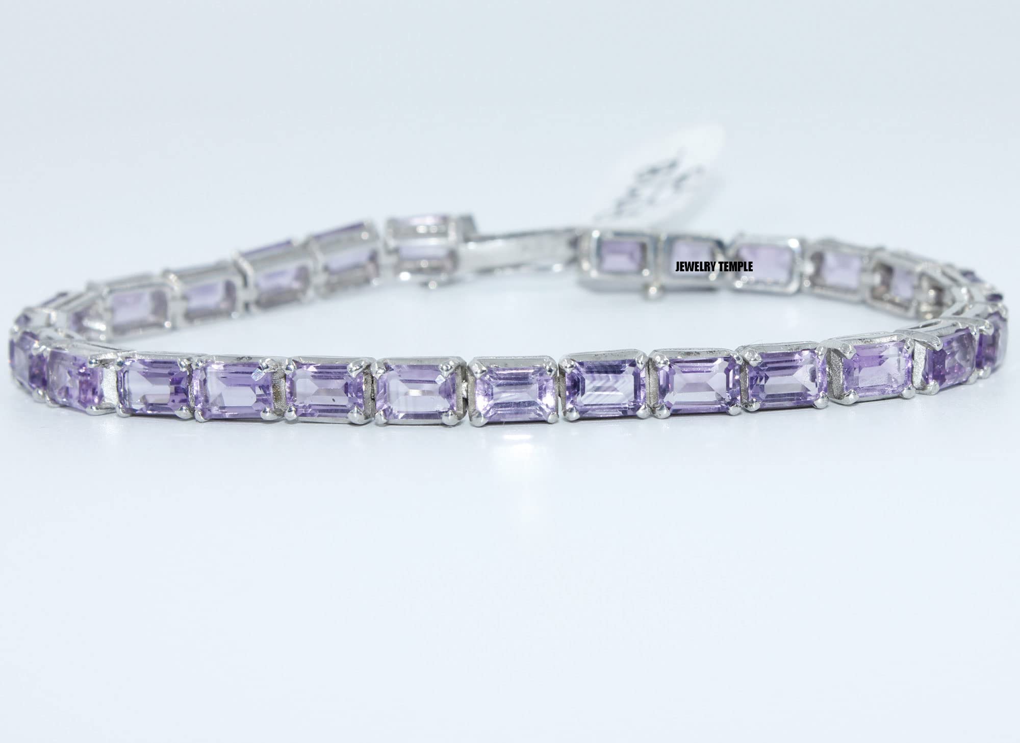 925 Sterling Silver Bracelet for Women & Girls - Elegant Amethyst Charm Bangle (6x4mm, 7 Inches) | Perfect for Gifts, Parties, and Everyday Wear