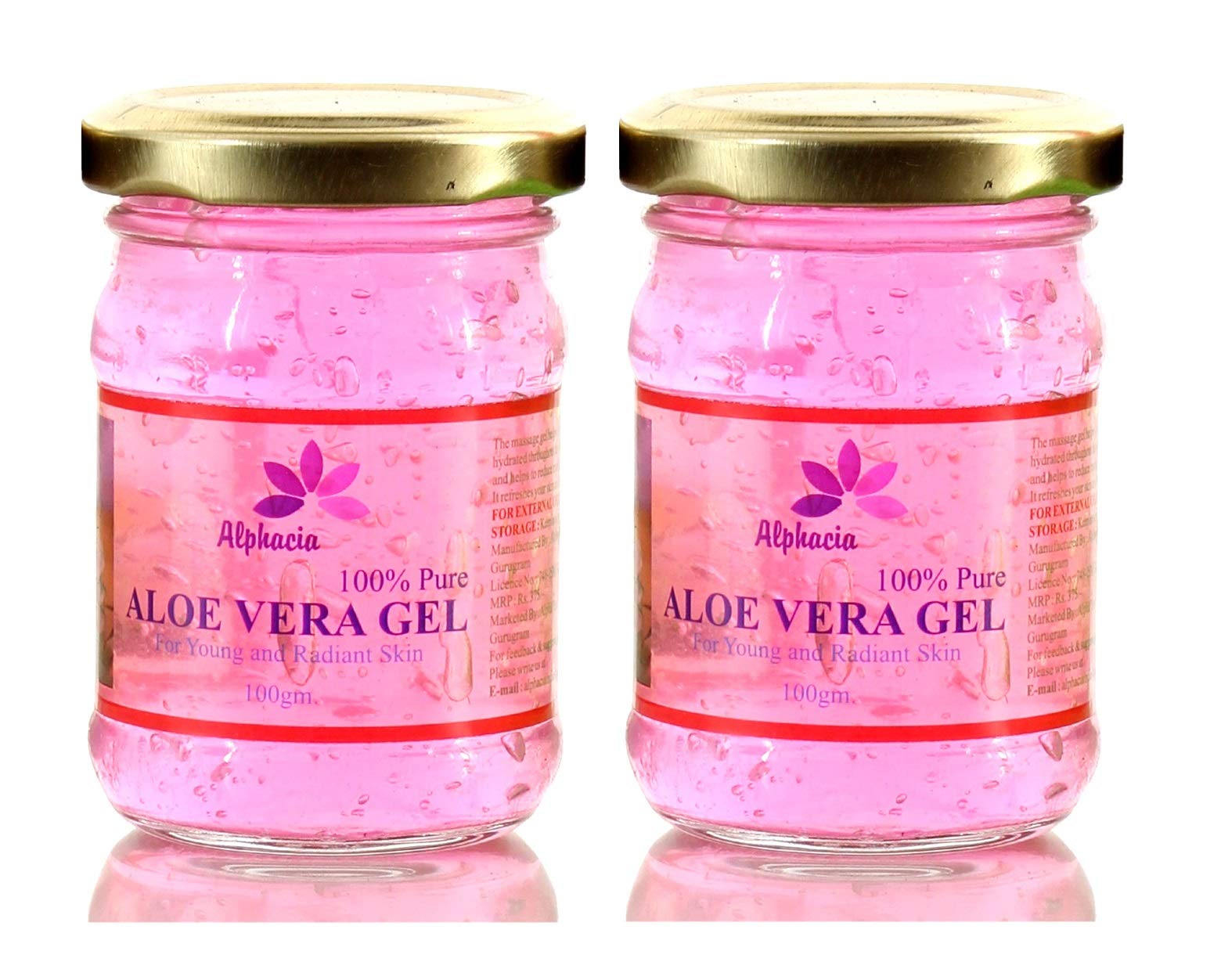 Alphacia Rose Aloe Vera Gel for Face & Body - 240g Hydrating Moisturizer for Dry Skin, Sunburn Relief, After Sun Care & Hair Treatment