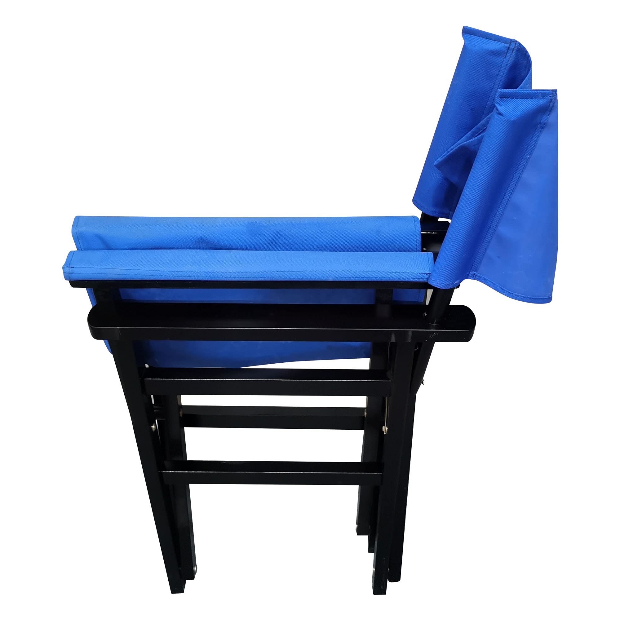 2-Pack Portable Folding Director Chairs - Wooden Frame with Durable Canvas Seat - Lightweight Camping Chairs for Outdoor, Patio, Garden, Fishing & Indoor Use - Easy Fold Design (Blue) - Perfect for BBQs, Beach Trips, Tailgating & Backyard Relaxation