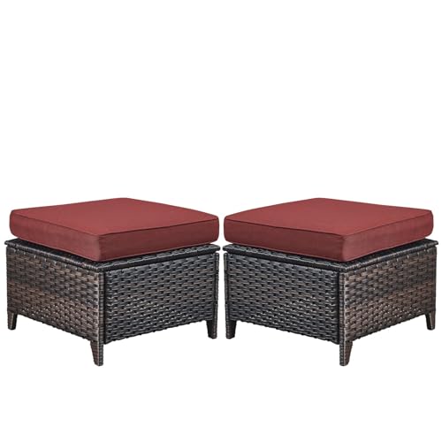Brown Wicker / Red Cushion