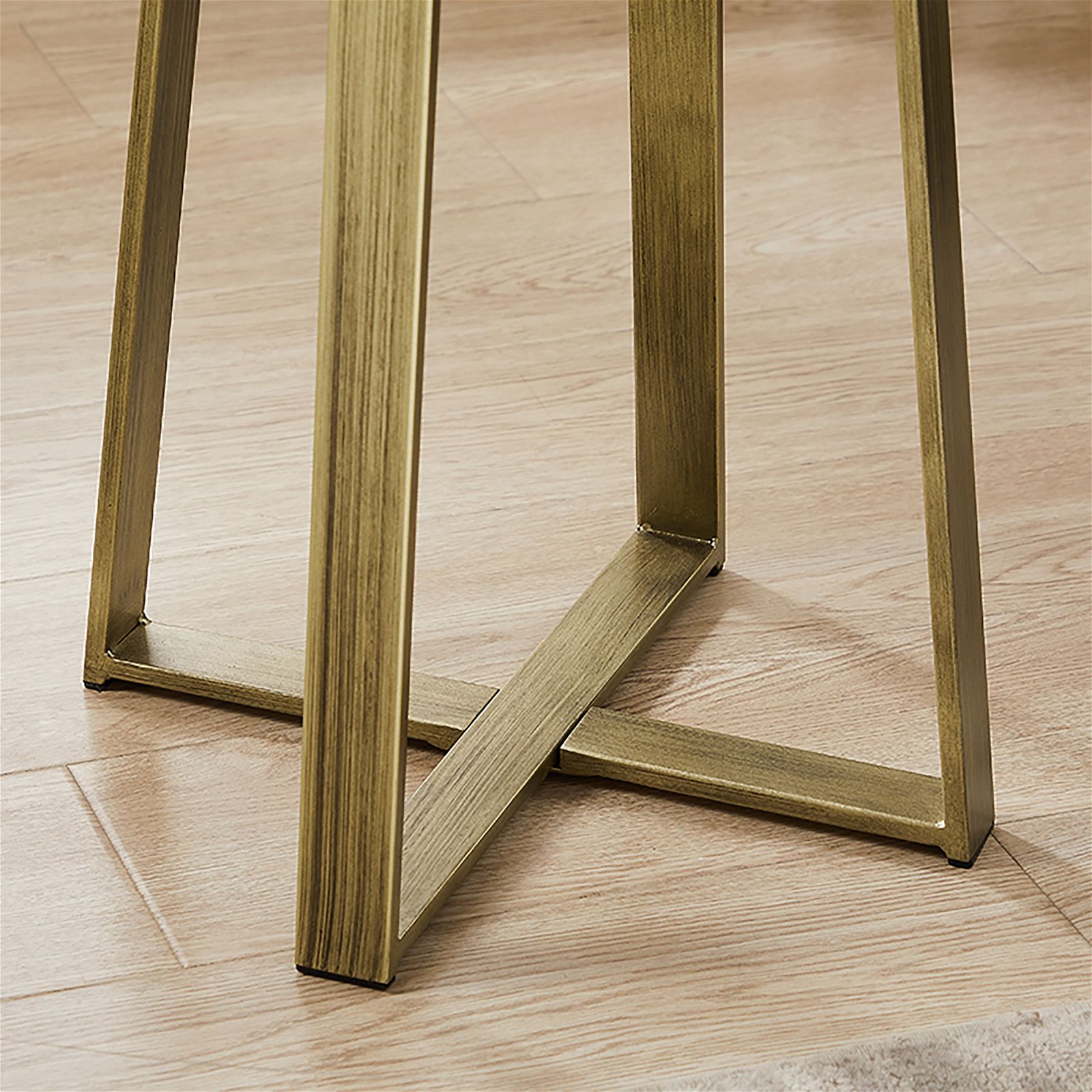 Criterion Capri Square End Table - Black Oak with Gold Accents - Modern Side Table for Living Room, Bedroom, or Office