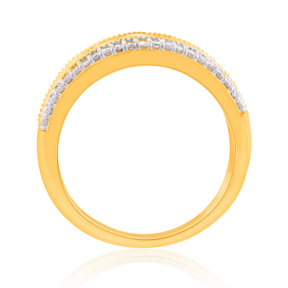14K Gold Plated Sterling Silver 1 Carat Diamond Ring with Genuine Australian Diamonds - Elegant Engagement & Wedding Jewelry Gift for Her