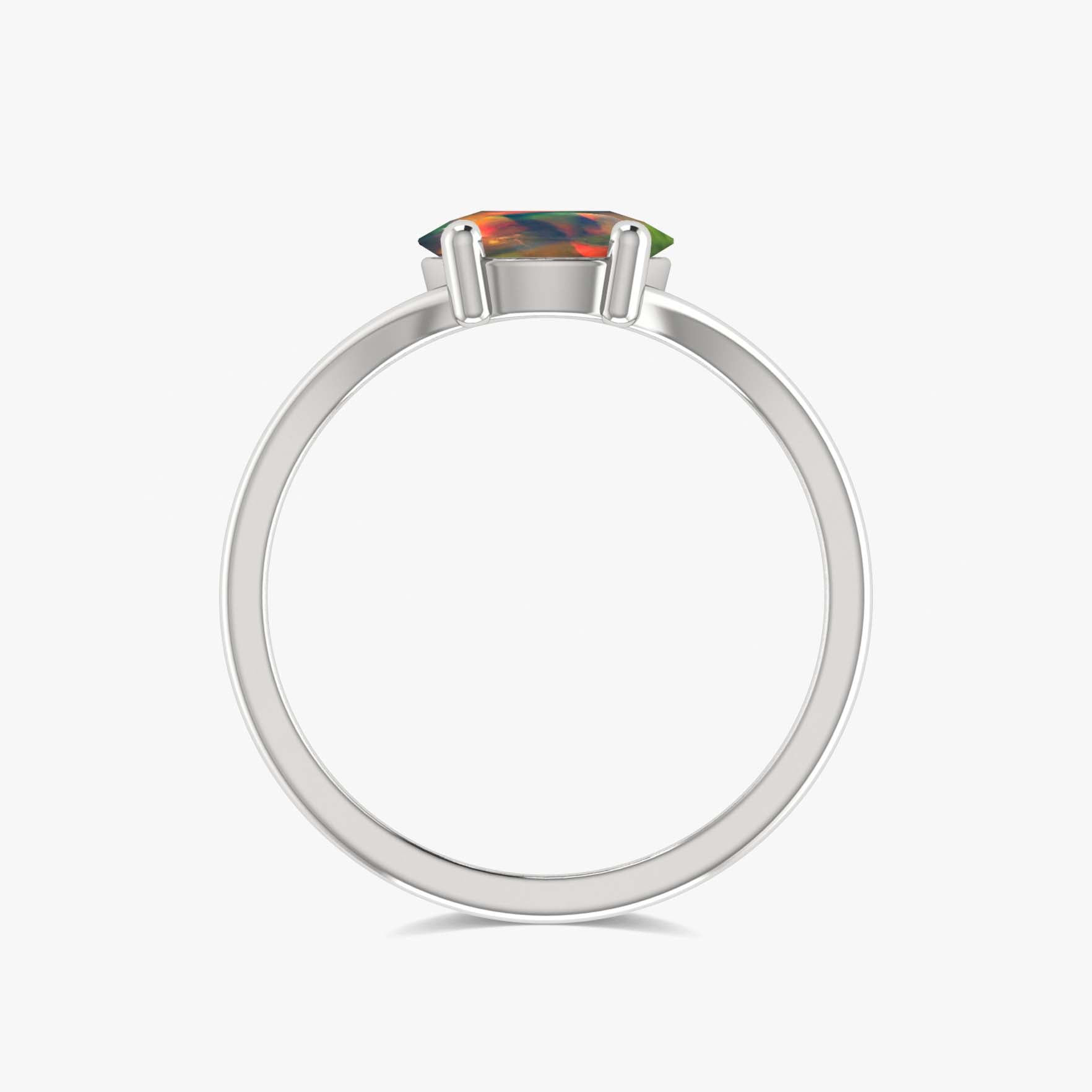 Stunning Round Faceted Black Opal Statement Ring for Women | Elegant Jewelry Gift for Birthday, Anniversary & Special Occasions