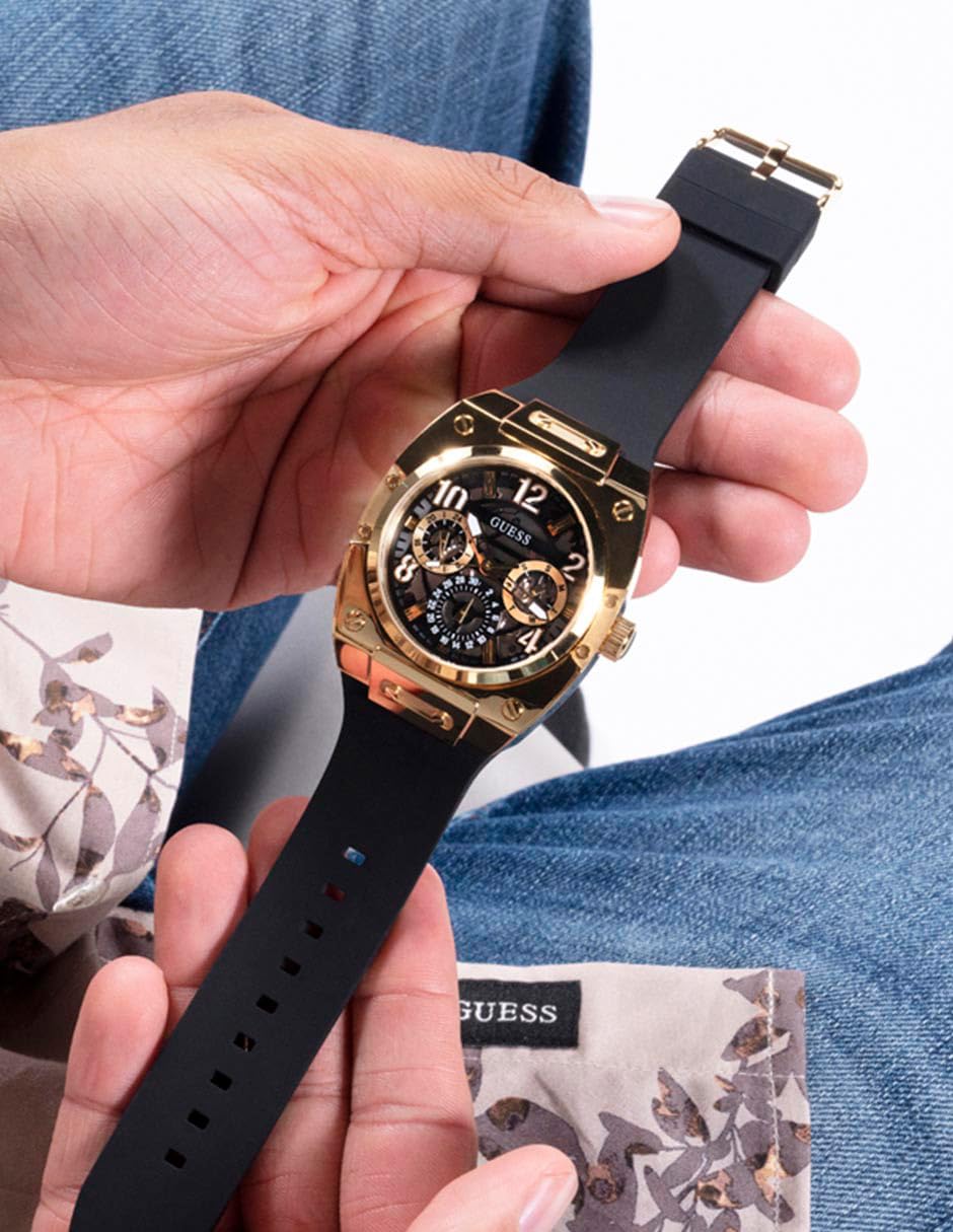 GUESS Men's 43mm Stainless Steel Chronograph Watch with Date Window - Water Resistant Casual & Dress Timepiece for Business, Office and Everyday Wear