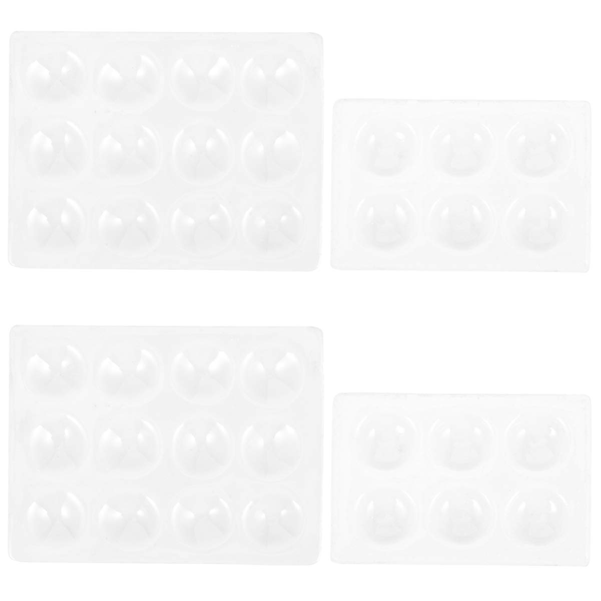 4-Piece White Ceramic Watercolor Palette Set - Artist Paint Mixing Tray, Drill Tray & Spot Plate for Watercolor Painting, Lab Experiments & DIY Crafts