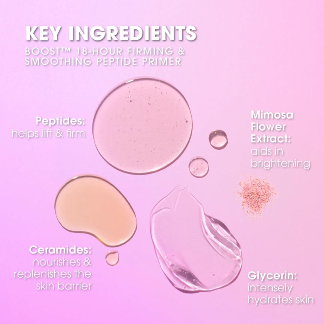 Beautyblender Boost 18-Hour Firming & Smoothing Peptide + Ceramide Primer | Long-Lasting Makeup Base with Skincare Benefits | Perfect for Flawless Makeup Application & All-Day Wear