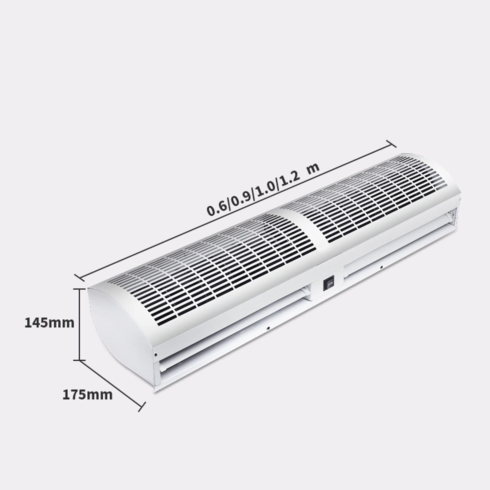 Commercial Air Curtain 24 Inch (60cm) - 2 Speed Industrial Grade White Alloy Housing with Push Button Switch for Restaurants, Warehouses & Retail Stores