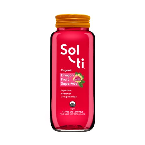 Sol-ti Dragon Fruit SuperAde® (16 Pack) - Cold Pressed Hydrating Living Beverage with Antioxidants | Vegan, Keto, Paleo & Kosher Certified | Functional Superfood for Energy Boost & Immune Support | Perfect for Workouts, Yoga & Healthy Lifestyle