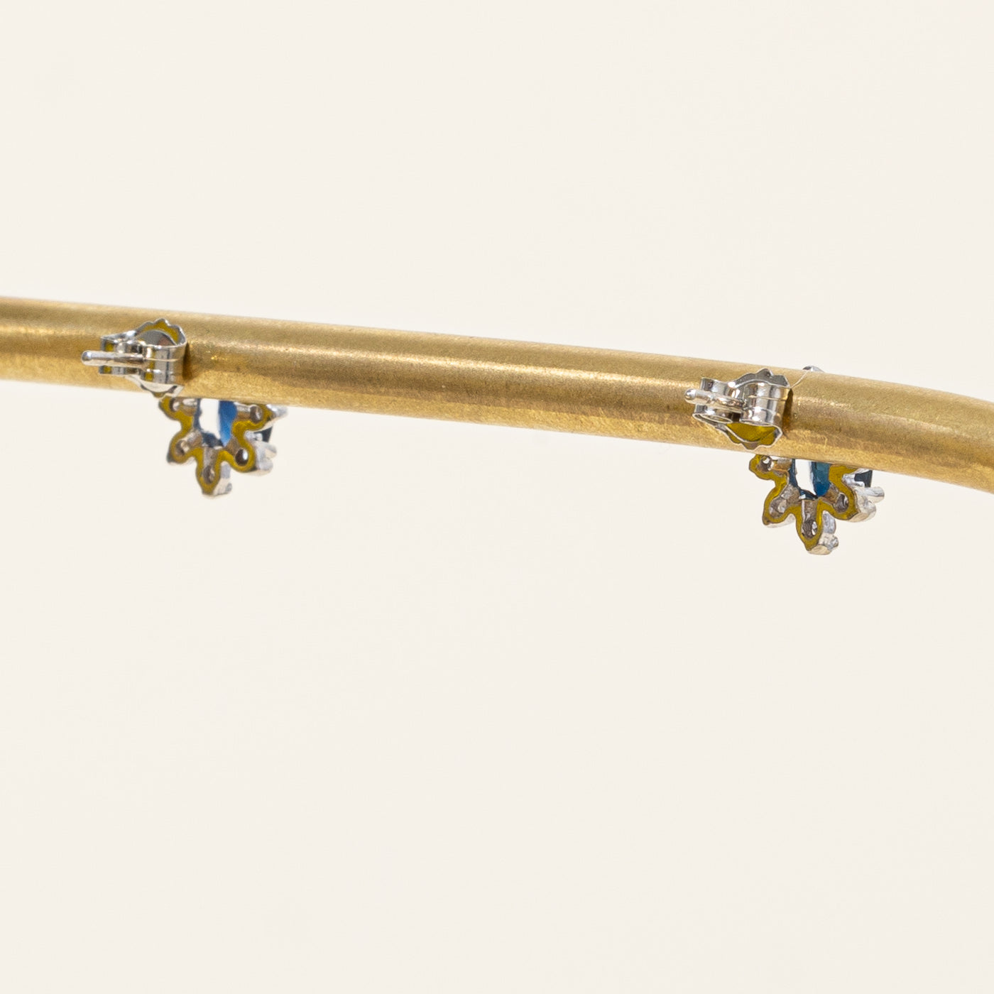 14K White Gold Sapphire and Diamond Stud Earrings for Women | 0.50ctw Natural Sapphire & 0.08ctw Diamond | Elegant Gift for Anniversary, Birthday, Valentine's Day