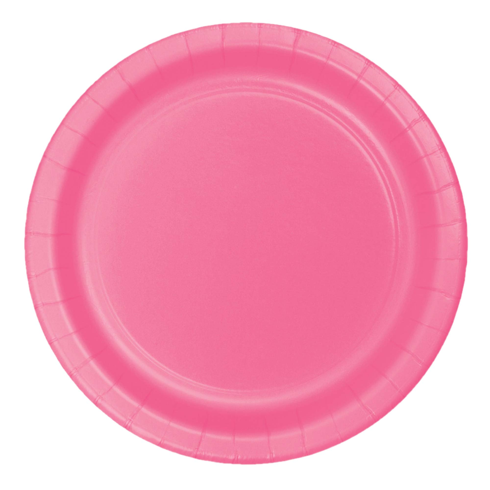 96-Pack Pink Disposable Plastic Party Plates 7 Inch - Decorative Luncheon & Birthday Party Supplies for Kids, Adults, Events & Celebrations