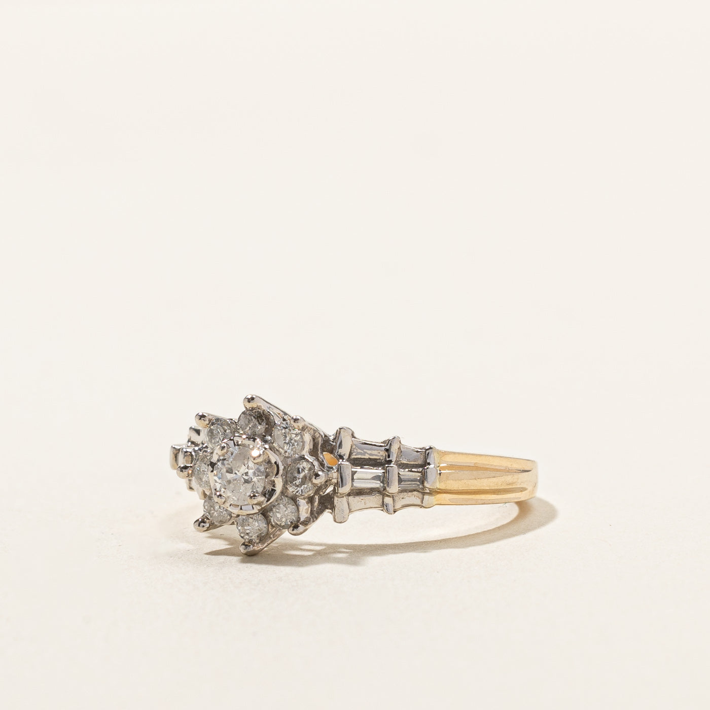 0.31ctw Diamond Halo Cluster Ring for Women | Size 7 | Elegant Engagement & Wedding Band | Perfect for Proposals, Anniversaries, and Special Occasions