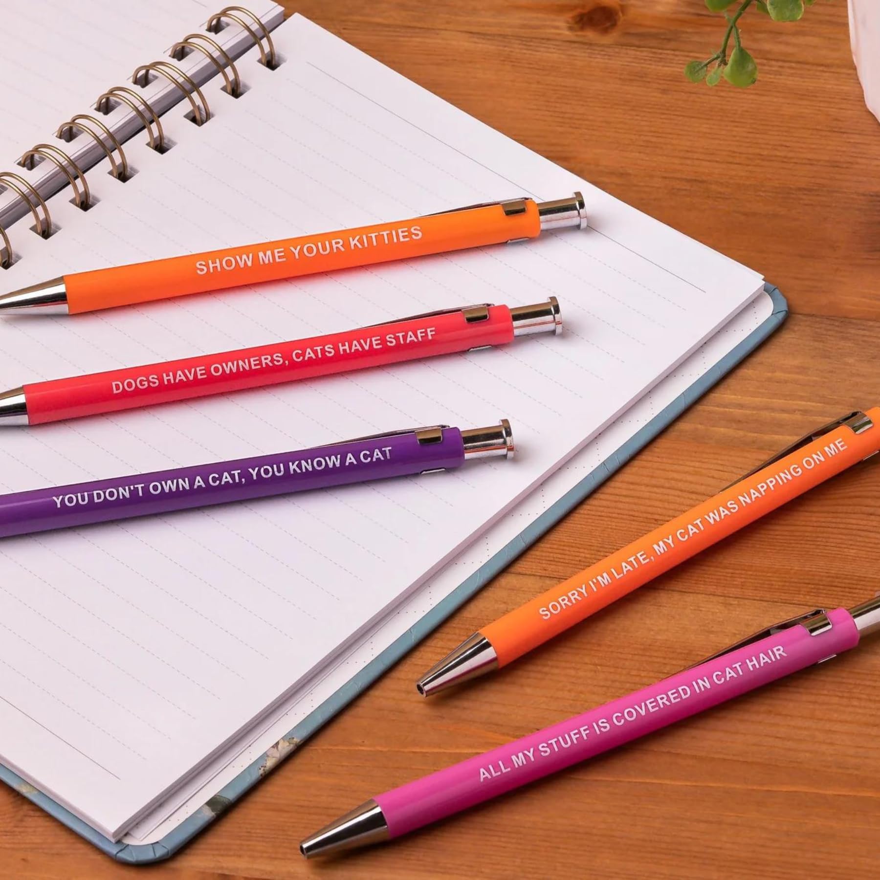 Funny Cat Pens for Cat Lovers - Humorous Saying Ballpoint Pens | Perfect Office Gag Gift for Pet Owners, Coworkers & Cat Enthusiasts | Great for Birthday Gifts, White Elephant & Secret Santa Exchanges