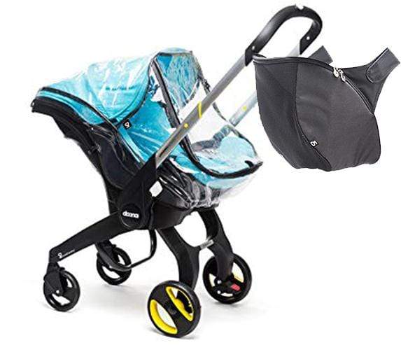 Doona Infant Car Seat Snap-On Storage Organizer & Waterproof Rain Cover - Perfect for Strollers, Travel, and Outdoor Adventures