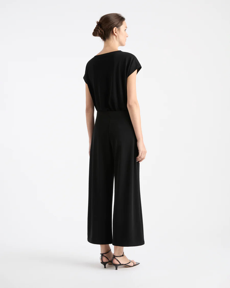 Women's High Waisted Palazzo Pants - True Navy Blue Wide Leg Lounge Pants for Casual Wear, Yoga & Travel