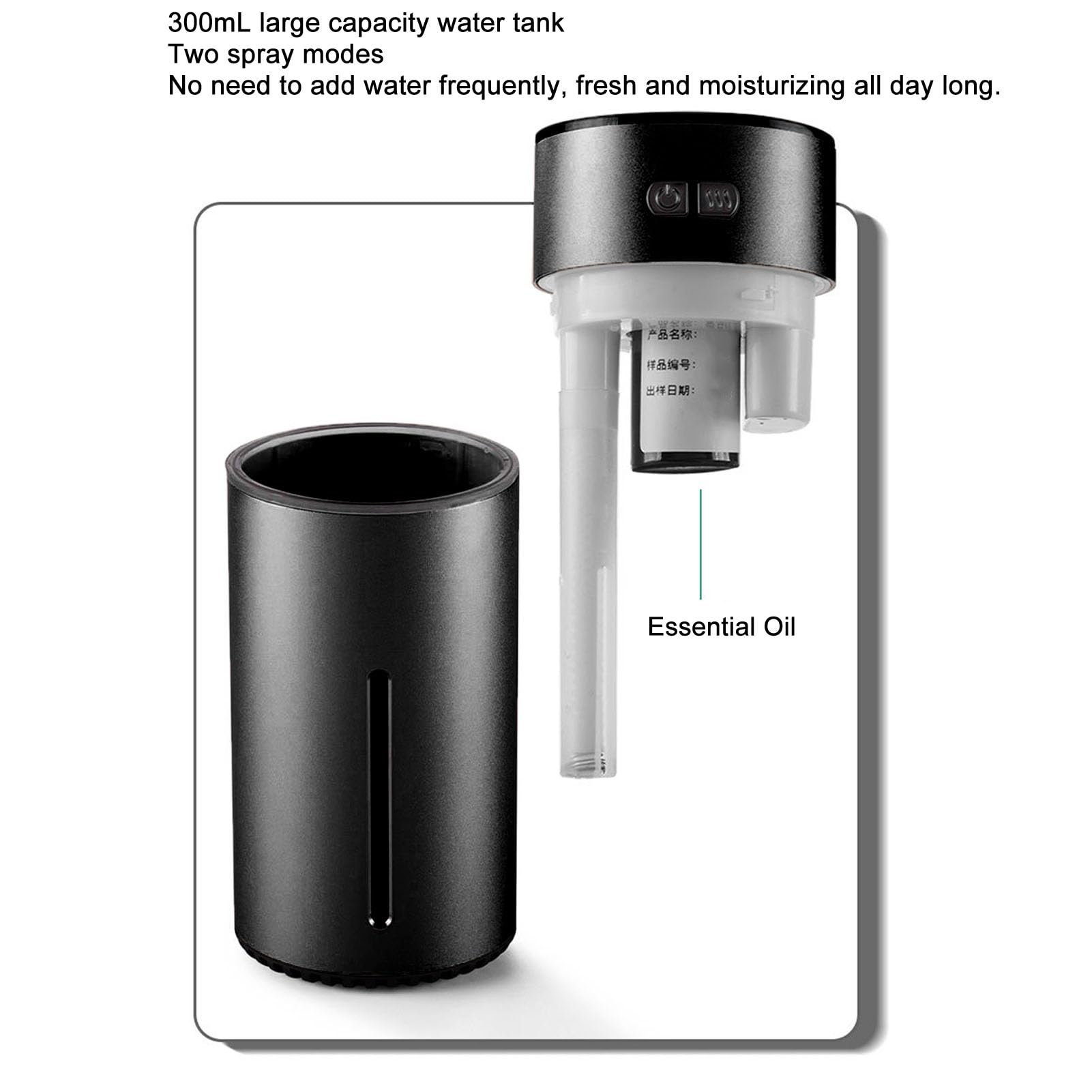 300ml Smart Car Air Freshener & Aromatherapy Diffuser - Portable Dual Nozzle Humidifier with 3 Spray Modes & Colorful LED Lights for Home, Car, Office (Black) | Perfect for Relaxation, Stress Relief & Creating Fresh Ambiance