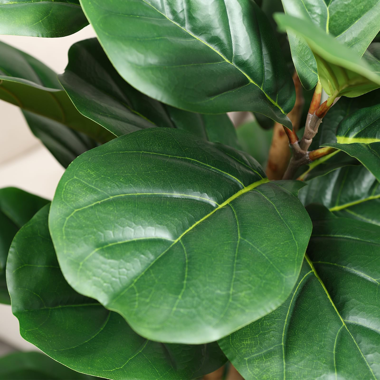5ft Tall Artificial Fiddle Leaf Fig Tree with White Planter - Realistic Fake Ficus Tree with Natural Wood Trunk & Faux Moss - Perfect for Home Decor, Indoor Office, Living Room & Bedroom - Adds Greenery Without Maintenance for Busy Lifestyles