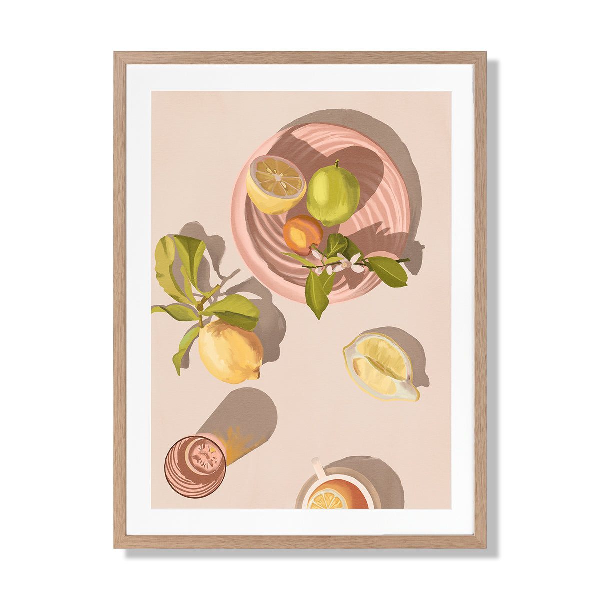 Citron Portrait Art Print - Vibrant Lemon Wall Decor for Kitchen, Dining Room & Office | Modern Botanical Artwork
