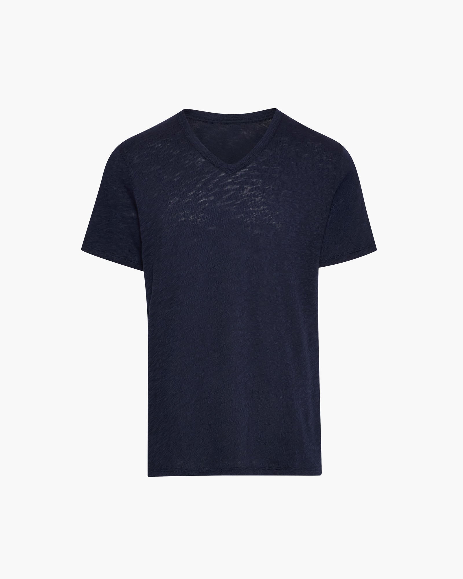 Slub Jersey V Neck Tee for Women - Soft Cotton Casual T-Shirt in Midnight Blue | Perfect for Everyday Wear, Layering & Lounge Outfits