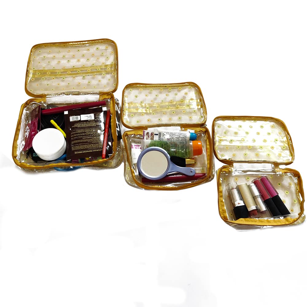 Avanti Creation 3-Pack Clear Travel Organizer Pouch Set - Waterproof Makeup Bag for Women, Toiletry Bag for Cosmetics, Jewelry & Accessories | Perfect for Travel, Gym, Beach & Daily Use